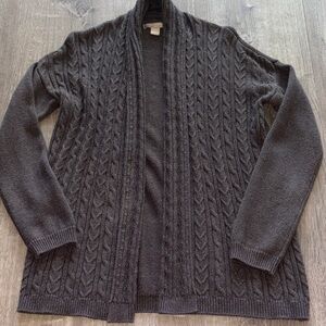 Banana Republic Women's Charcoal Cable Knit Cardigan